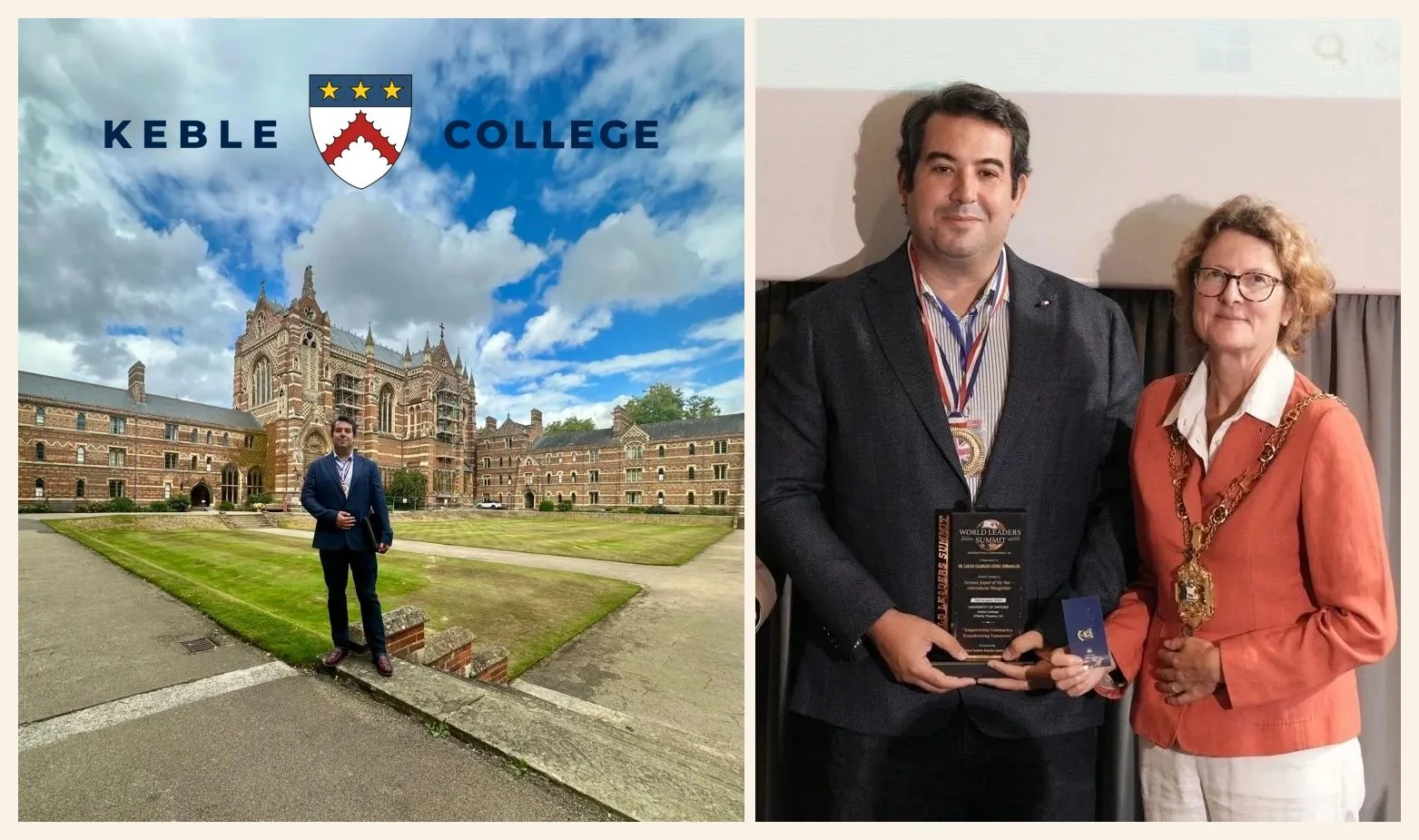 Carlos Cuadrado en el acto de reconocimiento de Oxford de 2025